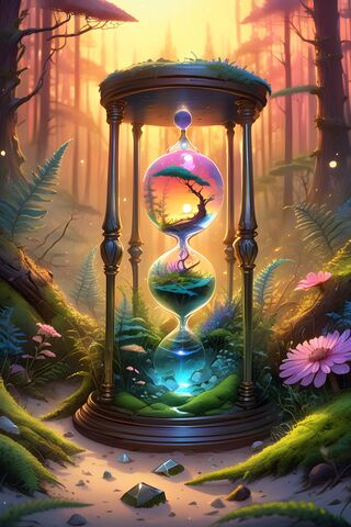 Neat Hour Glass In A Forest