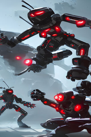 Ninja Robots Fighting