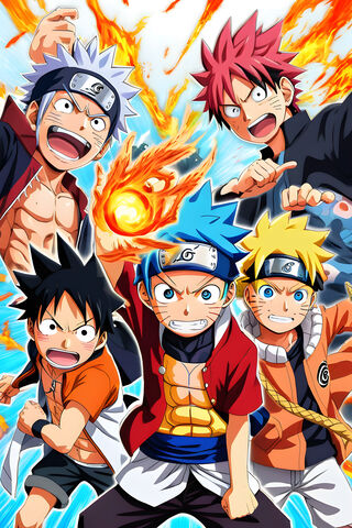 Natsu Luffy Naruto Ichigo