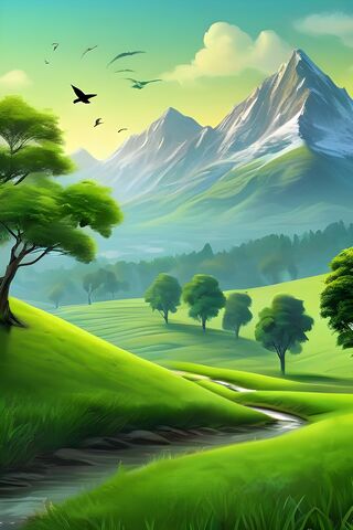 Natural Greenery AI Art