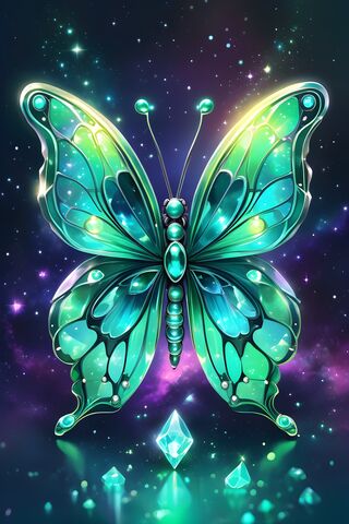 Neon Green Pearl Butterfly