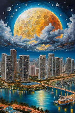 Moonlit Cityscape 🌙🏙️