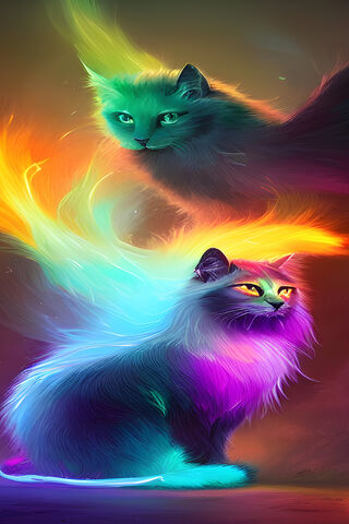Magical Neon Cats 🌈🐱