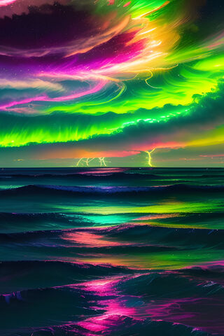 Enchanted Aurora Over the Ocean 🌌🌊