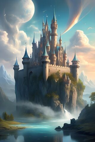 Old Castle In Dark