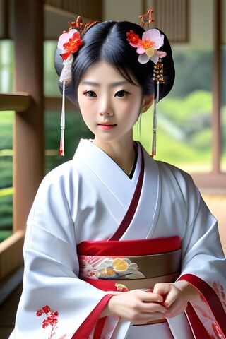 Graceful Elegance in Traditional Attire 🌸