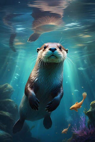 Playful Otter Underwate..