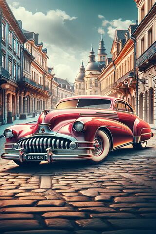Classic Beauty on Cobblestone Streets 🚗✨