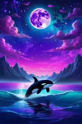 Orca With A Moon