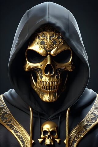 Ornate Golden Skull Mask