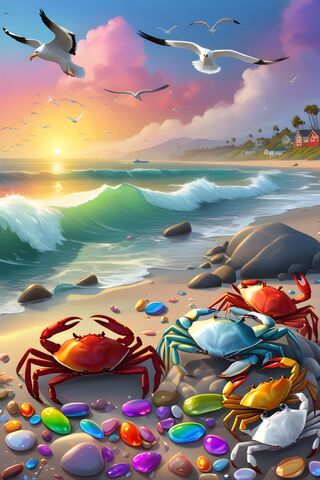 Seaside Serenity: Crabs and Coastal Wonders 🌊🦀