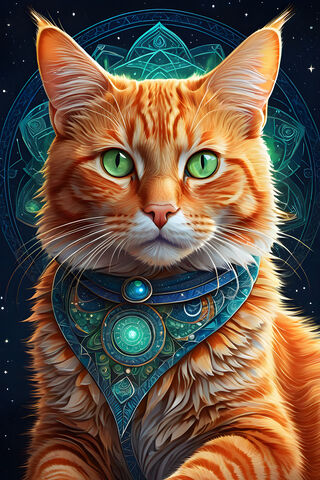 Orange Cat With Green Eyes