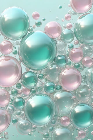 Pink and Green Bubbles