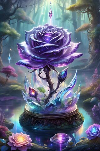 Purple Rose & Crystals