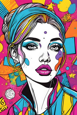 Vibrant Pop Art Portrai..