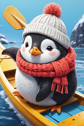 Pinguino En Canoa
