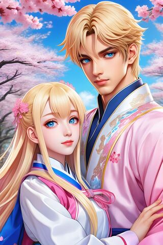 Prince In Love With A Cyber Girl With Blonde Hair and Blue Eyes