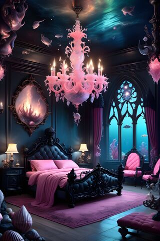 Pink and Black Master Bedroom