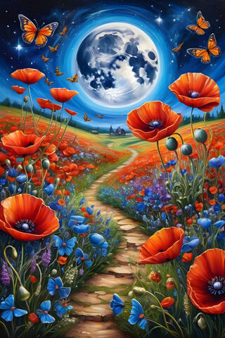 Poppy Field Butterflies