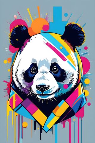 Colorful Panda Pop Art ..