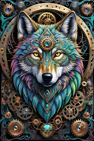 Pastel Colors Wolf