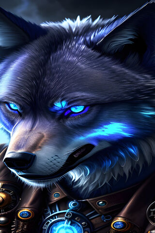Mystic Cyber Wolf 🌌🐺