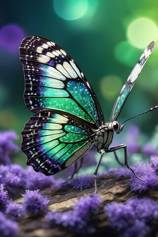 Purple and Green Butterfly