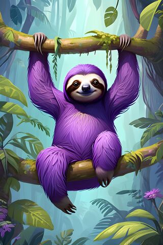 Purple Sloth in Paradis..