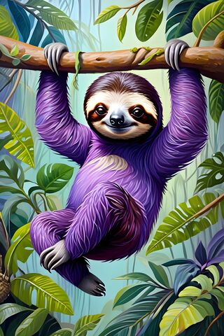 Charming Purple Sloth i..