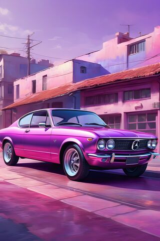 Pink and Purple Car