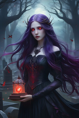 Purple Hair Goth Girl