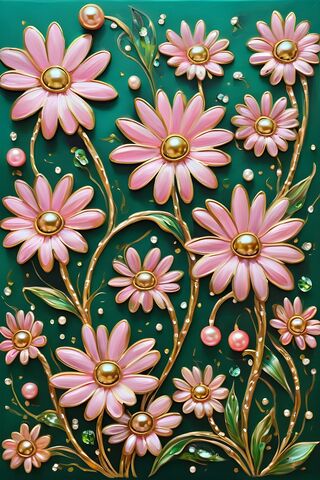 Pink Pearls and Daisies