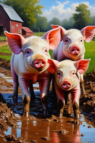 Playful Piglets in the Mud 🐷💦