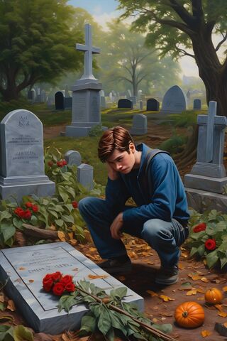 Peter Parker At Gwen's Sadly Death Grave Sad