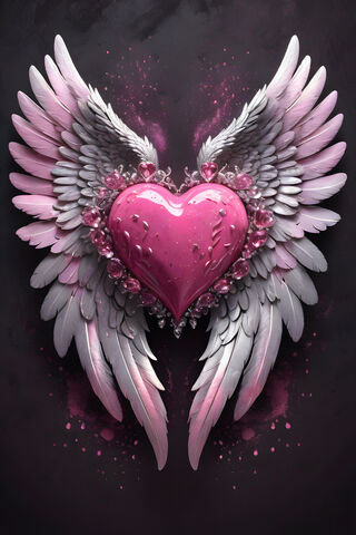 Pink Heart With Wings