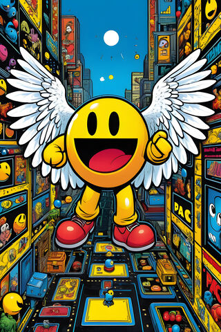 Pac-Man With Angel Wings