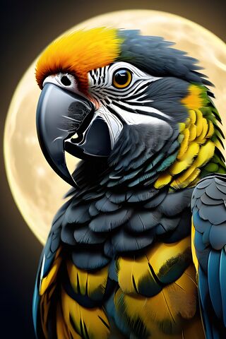 Parrot In Moon