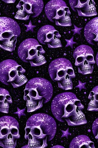 Purple Glitter Skulls