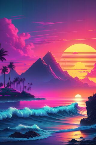 Vibrant Sunset Paradise 🌅🌴