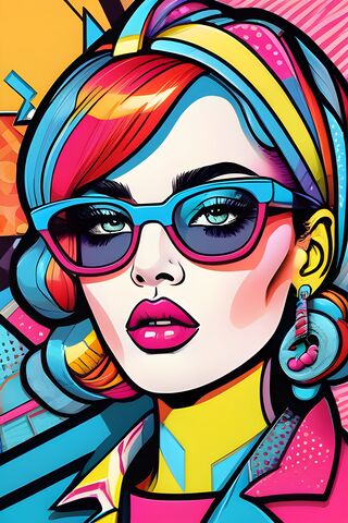 Vibrant Pop Art Beauty ..