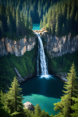 Pine Forest Waterfall