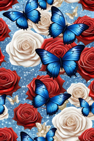 Patriotic Butterflies Sparkle
