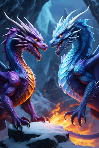 Purple and Blue Dragons