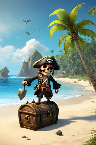 Pirate Caribbean Beach 3D Cute
