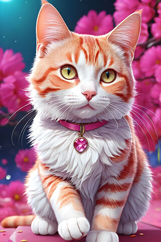 Blossoms and Whiskers: The Pink Tabby Cat 🌸🐾