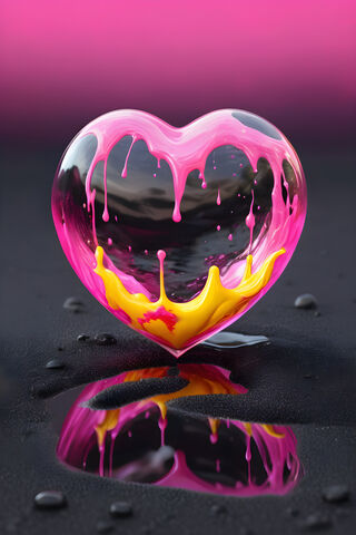 Paint Fill Glass Heart