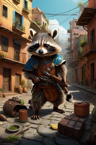 Adventurous Raccoon in ..