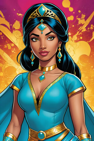Princess Jasmine As A Comic Book Super Hero.