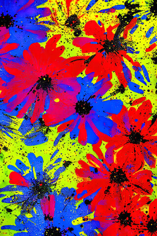 Paint Splatter Flowers