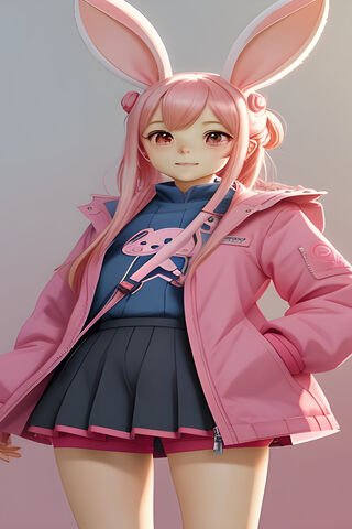 Cute Bunny Girl in Pink..